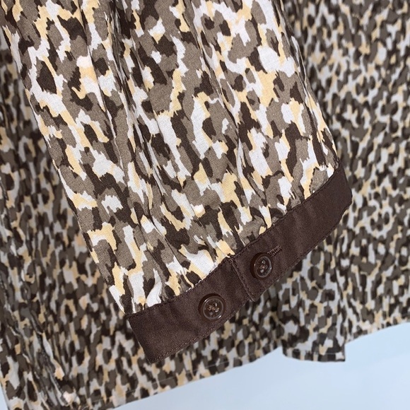 NWOT Michael Kors Cotton Leopard Print Tunic Top L - Picture 4 of 7
